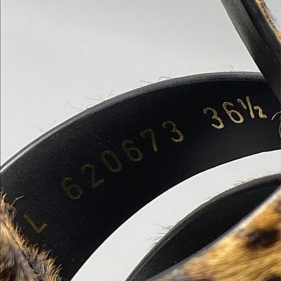 Saint Laurent Tribute 105MM Leopard-Print Calf Hair Sandals - Picture 10 of 13